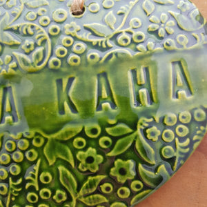 Kia Kaha Green Leaf Heart Ceramic