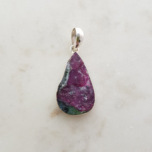 Ruby Zoisite Pendant (sterling silver)