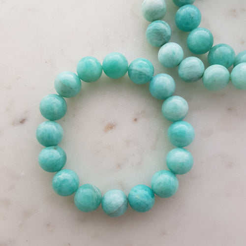 Amazonite Bracelet (assorted. approx. 10mm round beads)