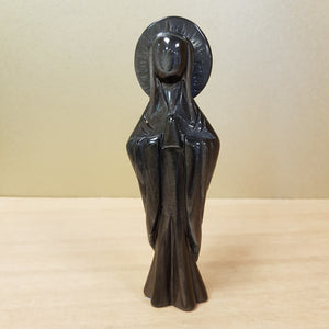 Silver Sheen Obsidian Mother Mary Statue