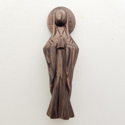 Silver Sheen Obsidian Mother Mary Statue (approx. 15.5x5cm)