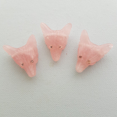 Rose Quartz Fox Head Pendant (assorted)