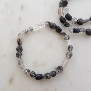 Tourmalinated Quartz Nugget Bracelet