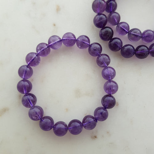 Amethyst Bracelet (assorted. approx. 10mm round beads)