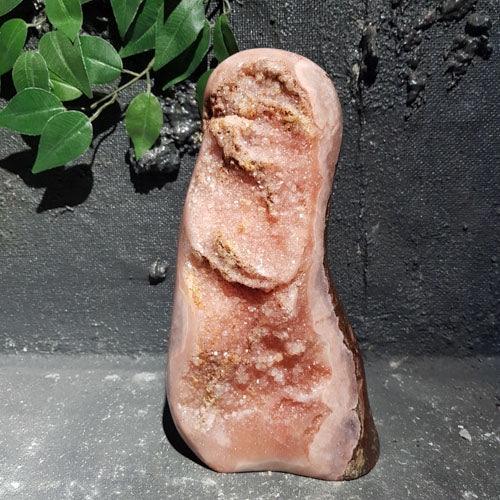 Pink Amethyst Standing Cluster with Bloodstone (approx. 24x13x7cm)