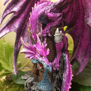 Purple Dragon On Castle