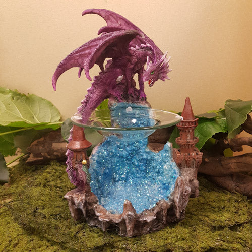 Purple Dragon on Castle Oil Burner (approx 25x16.5x16cm)