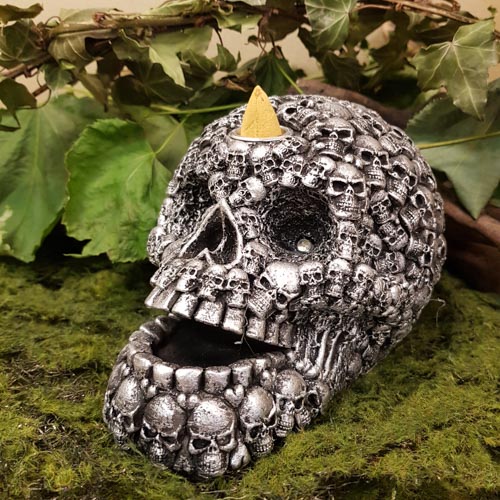 Skull LED Backflow Incense Burner (Approx 17x11.5x11cm)