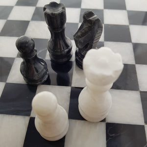 Marble Chess Set in Velvet Box