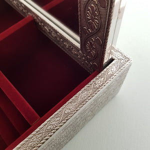 Rose Silver Metal Jewellery Box