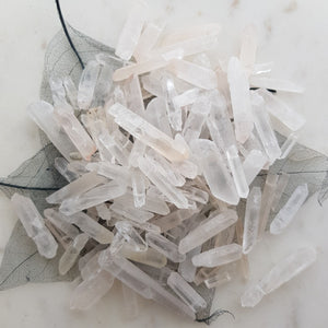 Clear Quartz Frosted Natural Point Bead