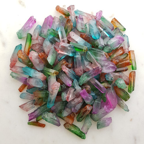 Dyed Quartz Natural Point Bead (assorted colours & lengths)