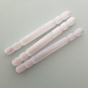 Selenite Ribbed Wand