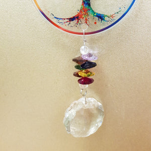 Tree of Life Crystal Chakra Suncatcher