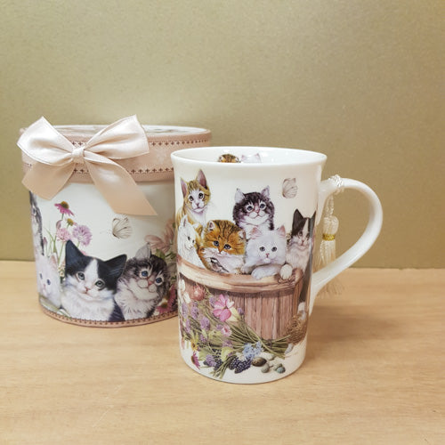 Cats Mug in Beautiful Gift Box (approx. 12x11cm boxed)