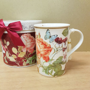 Butterfly & Rose Mug in Beautiful Gift Box