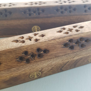 Tree of Life Cone & Incense Holder Box (approx 31x6.5x5.5cm)