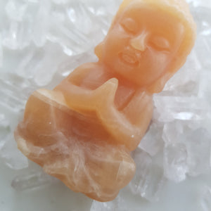 Orange Calcite Buddha