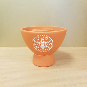 Mandala Natural Terracotta Smudge Bowl (approx 13x13x10cm)