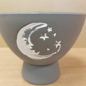 Moon Grey Terracotta Smudge Bowl (approx 13x13x10cm)