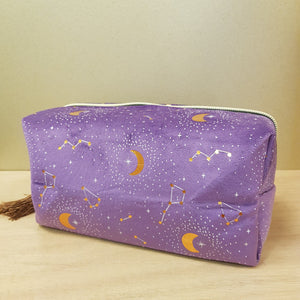 Purple Crescent Moon Tasseled Cosmetic Bag (approx 11x19x11cm)