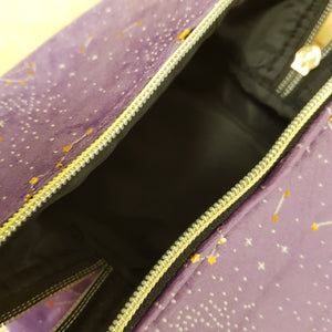 Purple Crescent Moon Tasseled Cosmetic Bag (approx 11x19x11cm)