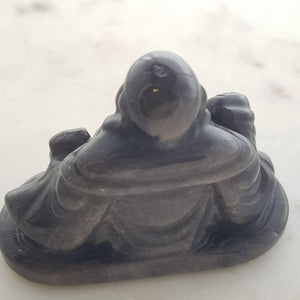 Silver Sheen Obsidian Buddha (approx. 4.5x6x3cm)
