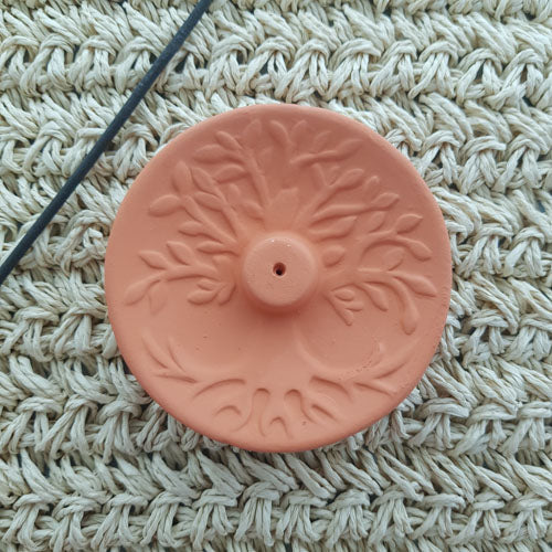 Tree Of Life Terracotta Incense Holder (approx 9x9x2cm)