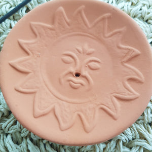 Sun Terracotta Incense Holder (approx 9x9x2cm)