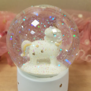 Unicorn Glitter Globe