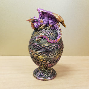 Purple Dragon On Egg Trinket Box (