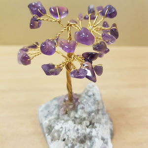 Amethyst Crystal Tree on Fluorite Rough Rock Base