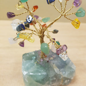 Mixed Crystal Tree on Fluorite Rough Rock Base