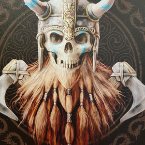 Viking Skull Canvas by Anne Stokes