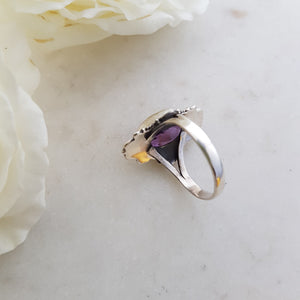 Amethyst Oval Faceted Ring