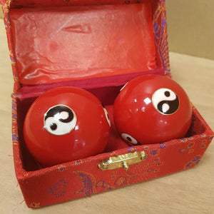 Red Yin Yang Health Balls  (box colours vary. approx size of each ball is 5cm)