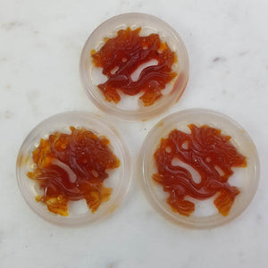 Red Agate Dragon Carving (assorted. approx. 6-6.5cm diameter)