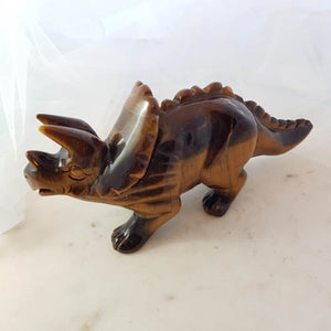 Gold Tigers Eye Triceratops (approx. 8x19x5cm)