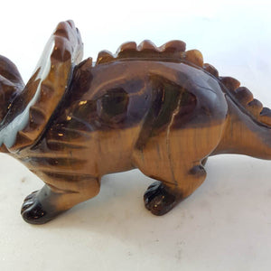 Gold Tigers Eye Triceratops (approx. 8x19x5cm)