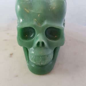 Green Aventurine Horned Skull (approx. 10x14.4x8.5cm)