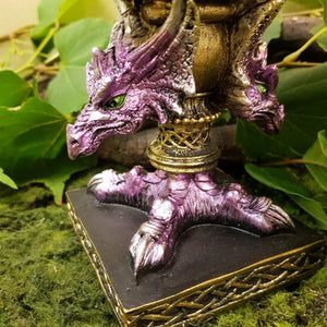 Purple Dragons With Dome Shaped Trinket Box (approx