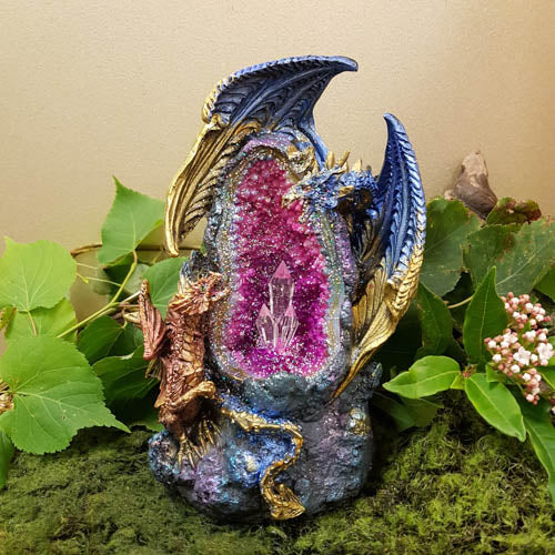 Dragon Multi coloured With Baby on Crystal Cave LED