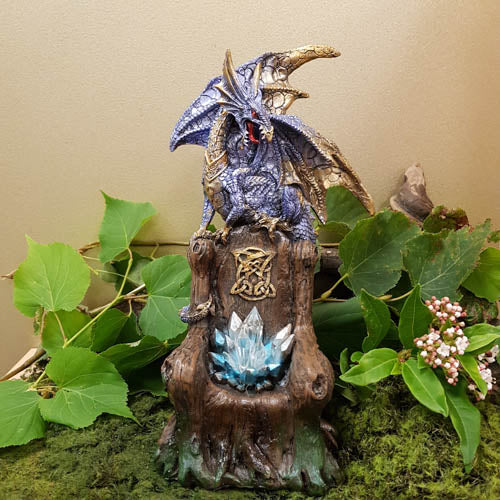 Blue Dragon On Throne LED (approx 26.5x14.5x11cm)