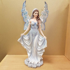 Wedding Fairy Holding Blue Gown (approx 40x21x14.5cm)