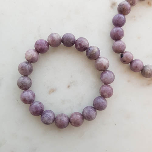 Lepidolite Bracelet (assorted. approx. 10mm round beads)