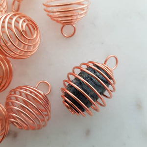 Copper Look Spiral Cage for Pendants & Keyrings