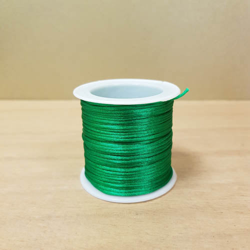 Green Rattail Satin Nylon Trim Cord for Crafting & Jewellery Making (approx. 1mm wide x 30m roll)