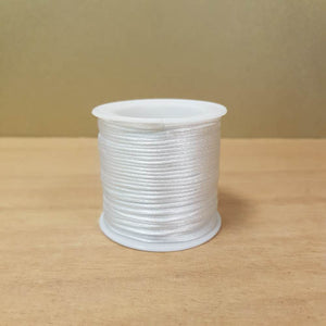 White Rattail Satin Nylon Trim Cord for Crafting & Jewellery Making (approx. 1mm wide x 30m roll)