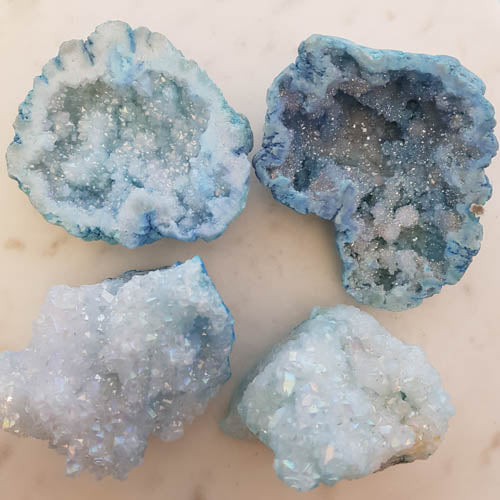 Aqua Blue Quartz Cluster (lasered. assorted. approx. 6.4-10x6-8.8x4-7.3cm)