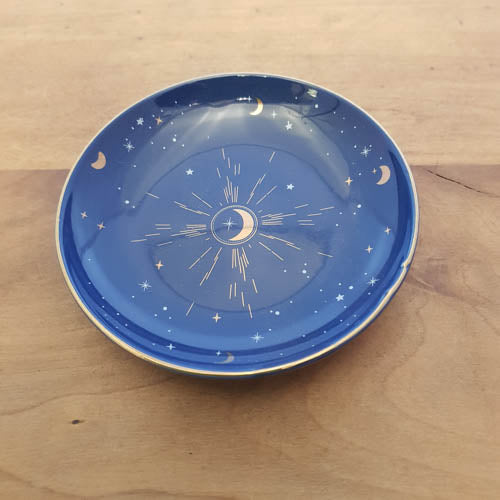 Blue Crescent Moon Trinket Dish (approx 10.5x10.5x2cm)